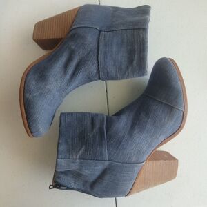 Rag & Bone Newbury Ankle Boots Blue Canvas Blue Denim Size 40 / US‎ 10 cowgirl
